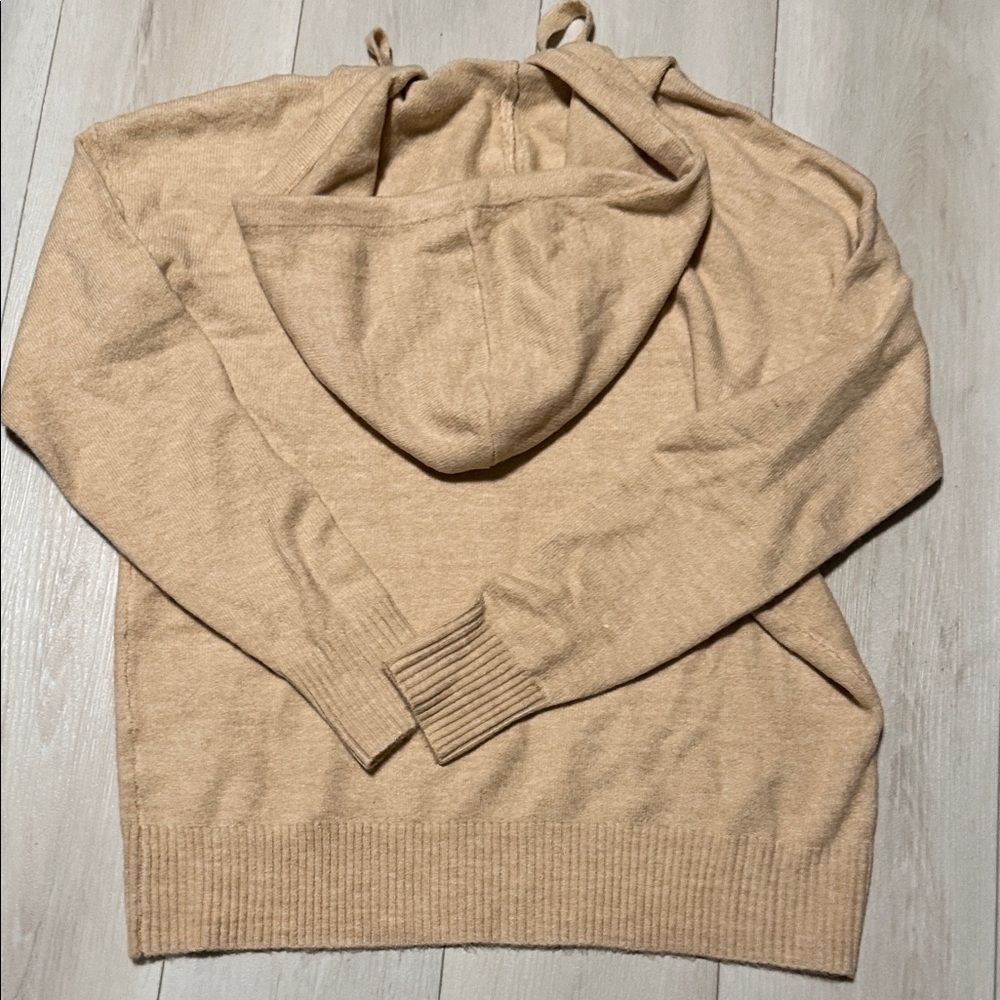 Cara Loren Cozy Tan Sweater Hoodie and Jogger Set ( small hole by tag on pants) - Picture 4 of 12